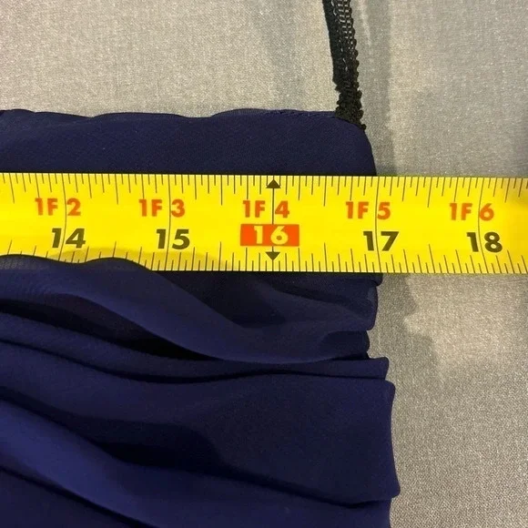 💜”Scott McClintock” Vintage Formal Strapless Dress w/ Brooch Pendant Size 12 - Picture 13 of 15